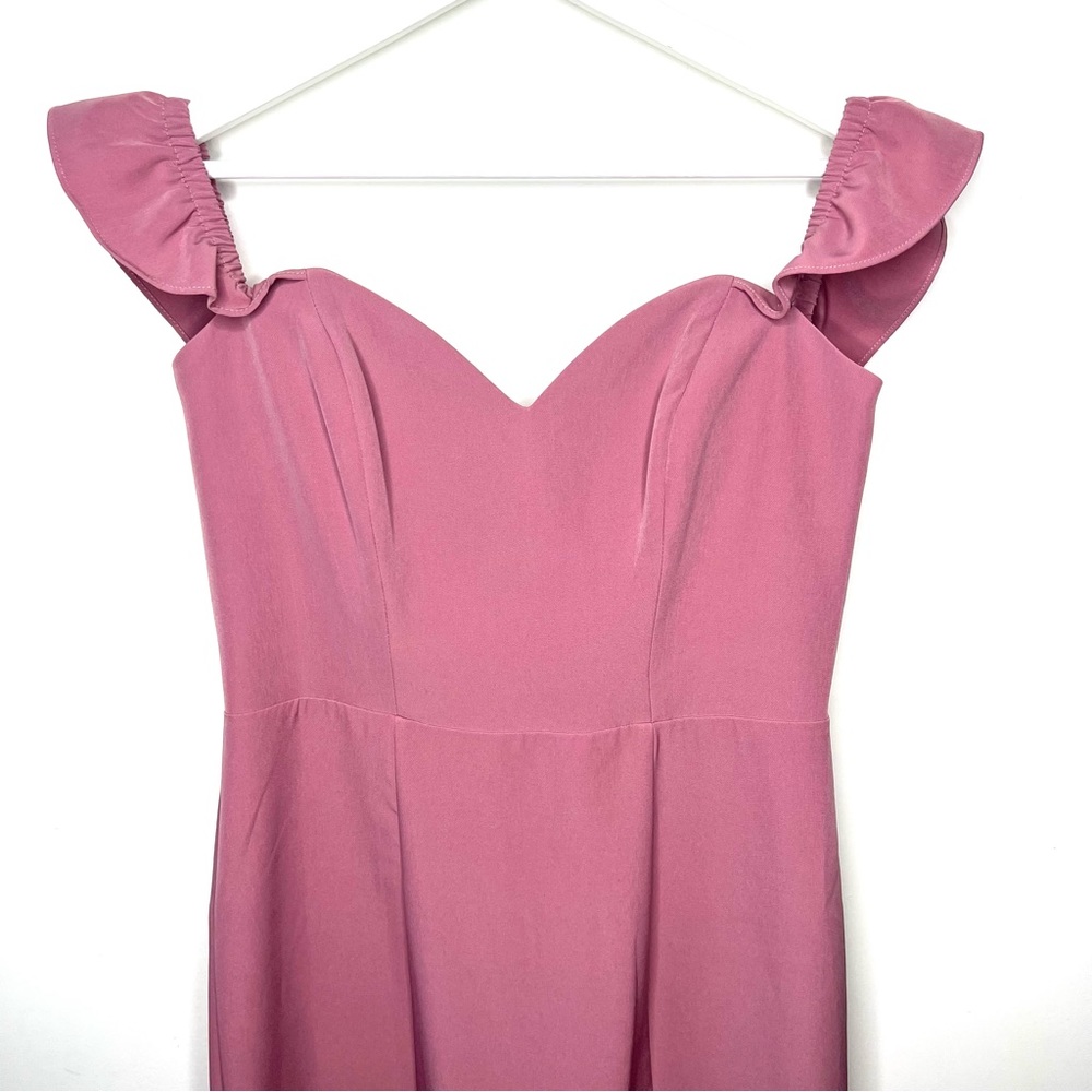 WAYF The Gabrielle Strapless Trumpet Gown Mauve Size Medium - Picture 4 of 11